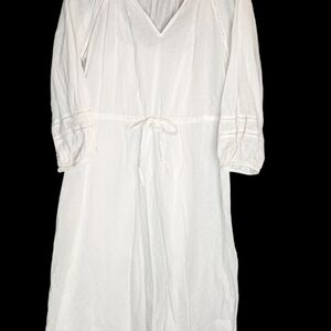 Michael Stars White Eyelet Midi Dress White Peasant Lined Airy Sun Size Large